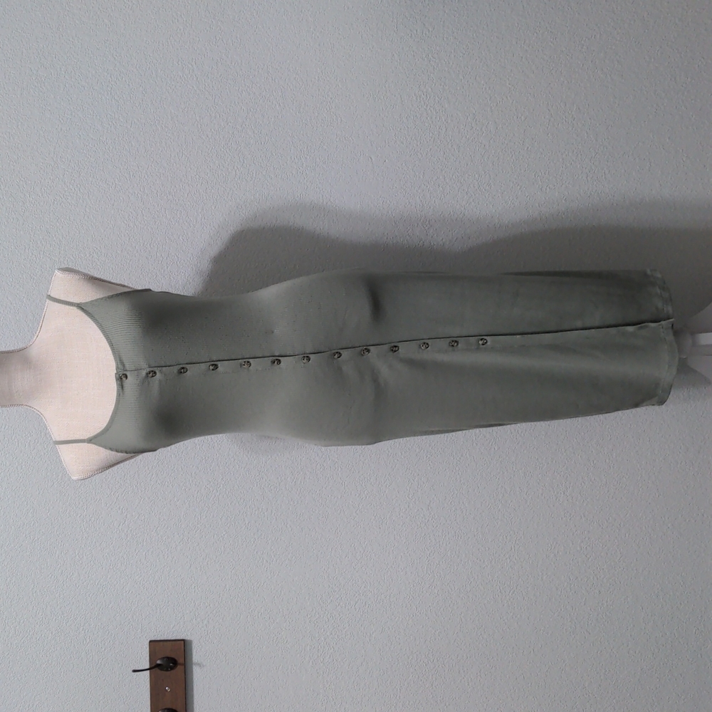 Forever21 Sexy Ribbed Button-down Green Dress M